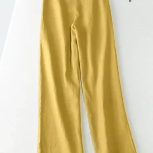 ZANZEA 2025 Spring Summer Fashion Women Pants Cotton Linen Long Trousers Wide Leg Plain Holiday Casual Pants Streetwear Bottoms