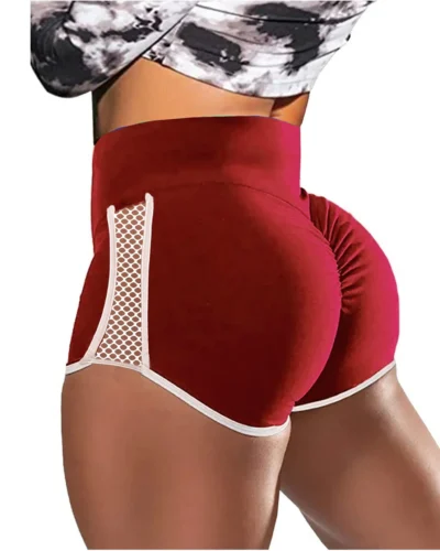 Women Sport Shorts High Waist Push Up Booty Workout Short Sexy Tummy Control Yoga Tights Openwork Fitness Hip Lifting Sportswear