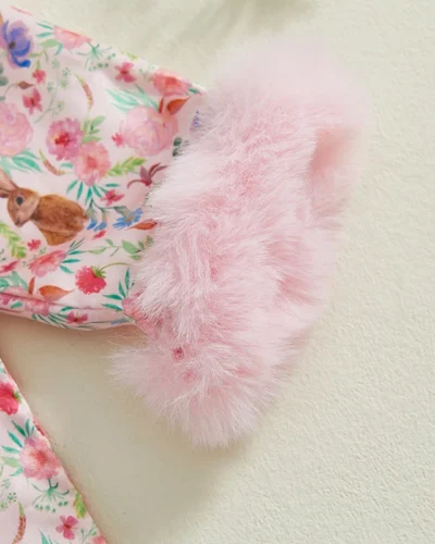 Easter Boys Pajamas Set Bunny Print Cozy Long Sleeve Tops with Matching Pants Sleepwear for Kids