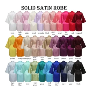 Satin Silk Robes Wedding Bathrobe Bride Bridesmaid Gown Women Clothing Sleepwear