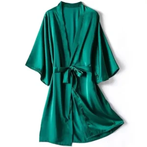 Kimono Bathrobe Gown Female Robe Set Satin Sleepwear Casual Nightgown Bridal Wedding Gift Nightwear Intimate Lingerie