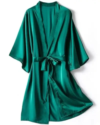 Kimono Bathrobe Gown Female Robe Set Satin Sleepwear Casual Nightgown Bridal Wedding Gift Sexy Nightwear Intimate Lingerie