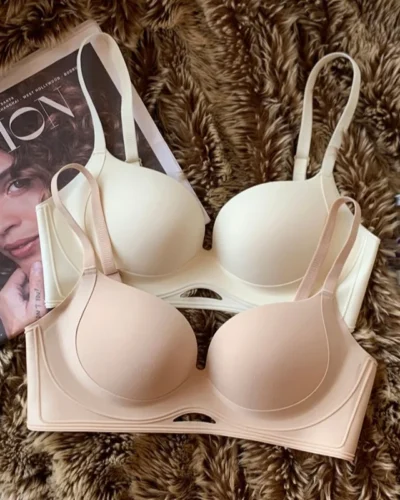 Seamless Underwear Women's Lifting Wireless Top Thin Bottom Thick Breathable Bra Summer