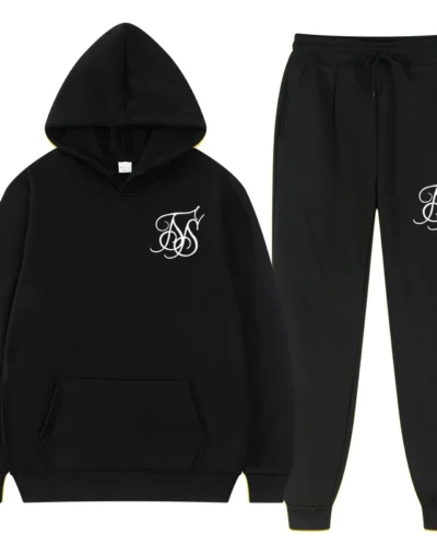 Winter Hoodie Sets Men Fashion Fleece Red Hoodies Black Brand Pants Casual Jogger Suit Tracksuit Sweatshirt Woman Pullover