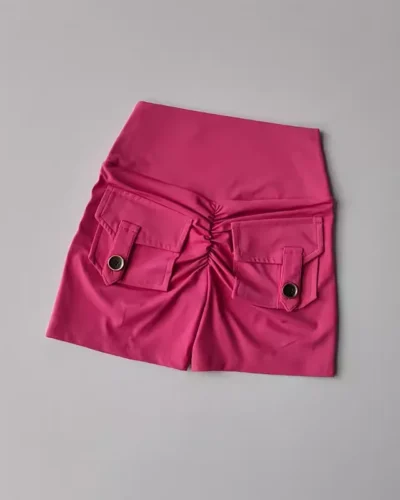 Women's Sports Yoga Shorts With pockets High Waist Tights Push Up Running Fitness Shorts Cycling Shorts Sexy Booty Gym Shorts