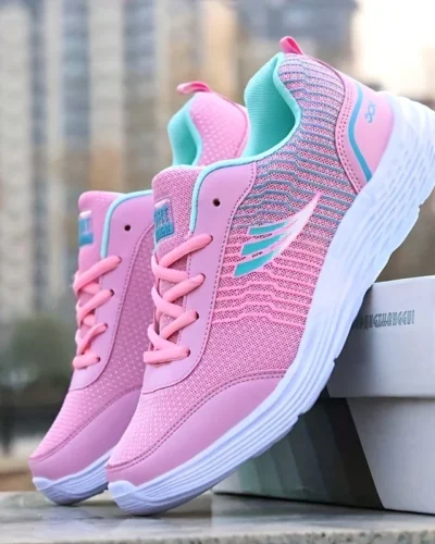 Spring and Autumn Ladies Daily Women's Shoes Casual Sports Korean Fashion Breathable Flat Bottom Running Light Travel Sneakers