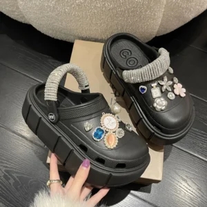 Summer Women Slippers Platform Clogs Outdoor Garden Shoes Female Pool Sandals Bathroom Flip Flops Mules Ladies Beach Slides