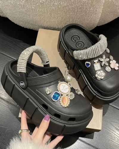 Summer Women Slippers Platform Clogs Outdoor Garden Shoes Female Pool Sandals Bathroom Flip Flops Mules Ladies Beach Slides