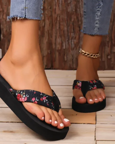 Summer Retro Flip Flops Women Outside Flat Beach Shoes Sandals Shoes for Ladies Slippers Slide Indoor House Pantuflas Mujer