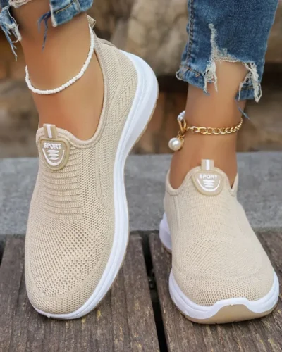 Women's Sneaker Loafers Tennis Femimino Ladies Slip On Breathable Sports Shoes Designer Barefoot Shoes Ballet Flats