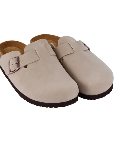 SUFU Leather Birkenstocks Women's New All-in-one Flat Slip-on Beanie Shoes Women Wear Vintage Single Shoes