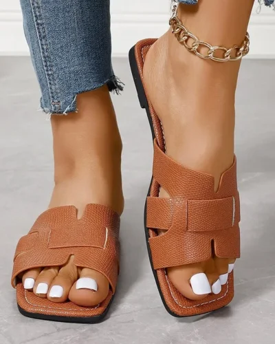 Summer Women Slippers Fashion Beach Flats Shoes 2024 New Casual Sandals Dress Walking Flip Flops Open Toe Slides Mujer Zapatos