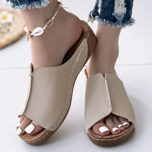Summer Woman Sandals Shoes Retro Ladies Shoes Slides Sandals Woman Wedge Shoes For Women Soft Footwear Female Women Slippers