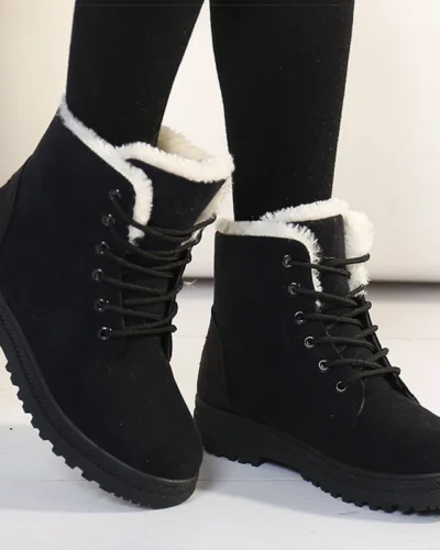 Women's Winter Boots Low Heels Women Boots With Fur Warm Winter Shoes Women Snow Boots Ankle Botas Mujer Winter Footwear Female