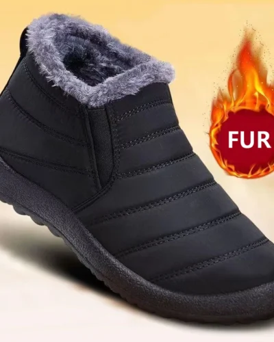 Boots Woman Snow Solid Women Booties Slip On Shoes Woman Soft Ankle Boots Waterproof Couple Fur Winter Boots Women Botas Mujer