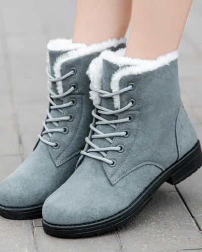 Snow Women Boots Flat Boots For Women Platform Ladies Shoes Plush Keep Warm Boots Ladies Fur New Winter Shoes Women Botas Mujer