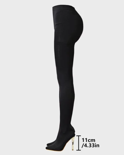 Aneikeh Sexy Stretch Fabric Over The Knee Boots Women Fashion Pantyhos street Thigh High Shoes Party Nightclub Stripper Heels