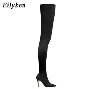 Eilyken 2025 Thigh High Women Boots Over The Knee Elastic Stretch Sexy Nightclub Shoes Long Zapatillas Mujer