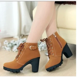 2024 New spring Winter Women Pumps Boots High Quality Lace-up European Ladies shoes PU high heels Boots Fast delivery