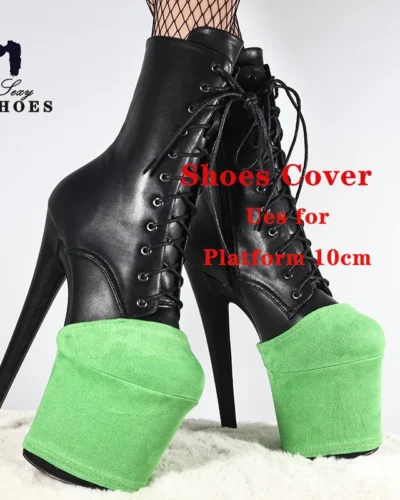 Women Pole Dance Shoes Training Protective Cover Overshoes Platform 10CM Sandals Protectors Suede Wear-Resist Boots Shoes Cover