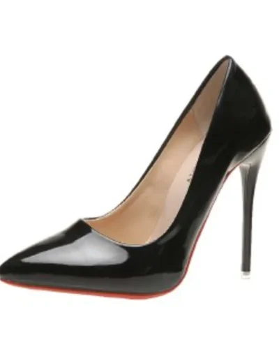 Women's High Heels Fashion Large Size 45 Pointed Toe Stiletto High Heels 12cm Women's Shoes Banquet Bar Wedding Shoes Red  Pink