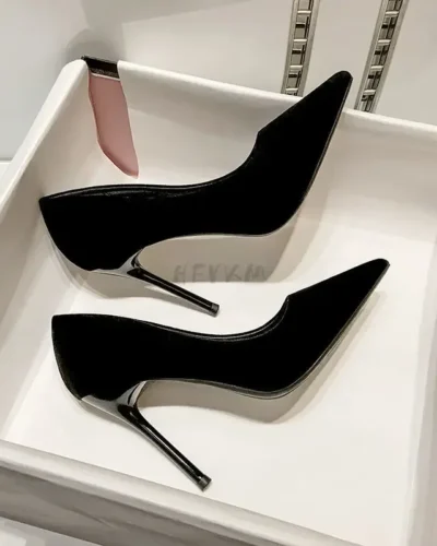Women Pumps Sexy Suede Ponited Toes High Heels Fashion Office Stiletto Party Red Wedding Shoes Female Comfort Women Shoes