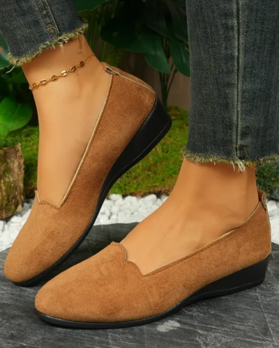 Woman Casual Round Toe Cute Flats Shoes 2025 New Spring/autumn Flats Female Suede Elegant Comfortable Soft Sole Women's Shoes