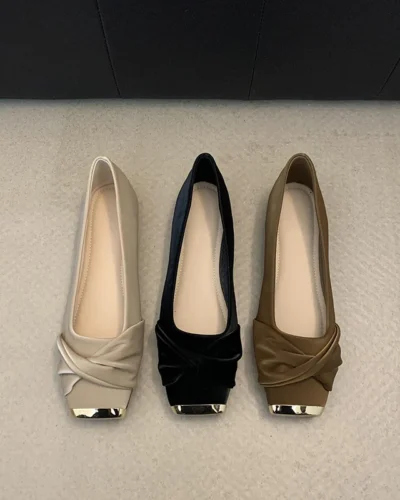 Designer Spring Square Toe Women's Mary Jane Shoes Comfort Shallow Slip On Shoes Outdoor Party Dress Female Shoes