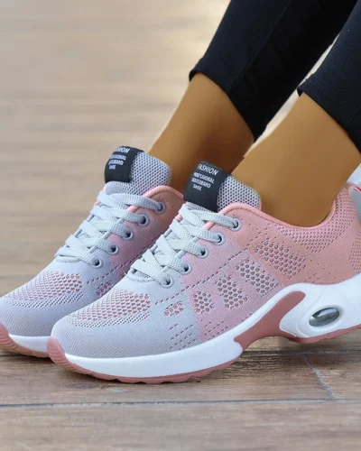 Fashion Women Sneakers Lace Up Women's Sneakers Plus Size Platform Shoes Soft Breathable Zapatillas Mujer Female Footwear