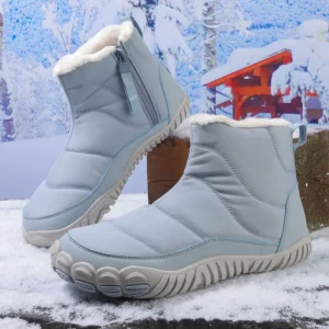 Women's New 2024 Winter Hiking Boots With Solid Zipper Design Dirt Resistant Men's Snow Boots Thick Plush Work Safety Shoes