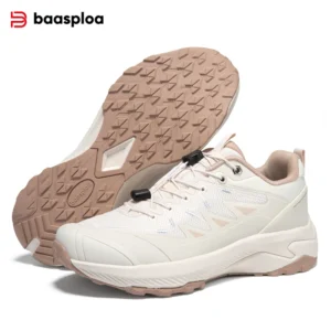 Baasploa Women Fashion Outdoor Sneakers Non-Slip Wear-Resistant Climbing Hiking Shoes Female Comfort Elastic Casual Sneakers