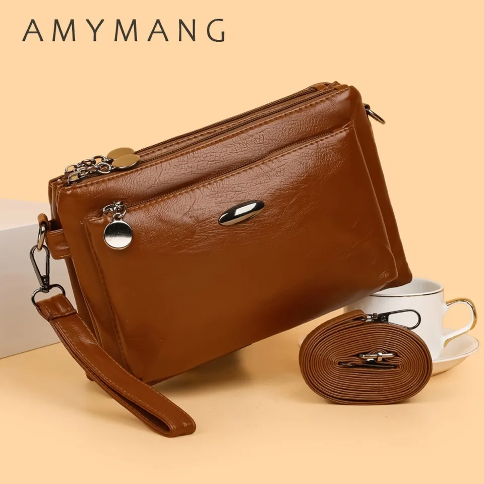 Clutch High Quality Soft Leather Luxury Multi layer Purse And Handbags Designer Female Shoulder Crossbody Bags For Women Mother