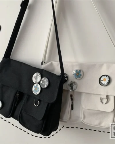 Cute Canvas Bag Wild Student Women Handbags Shoulder Bag Female Japanese Harajuku Diagonal Crossbody Bags for Girl Pouch Bolsas