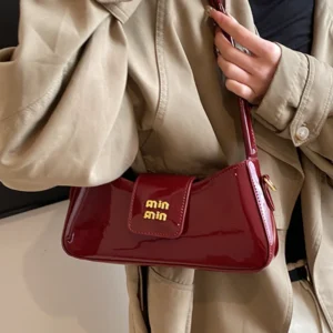 Light Luxury High-end Patent Leather Ladies Shoulder Bag 2025 New PU Leather Women Tote Bag Underarm Handbag Crossbody Purse