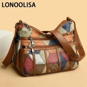 Soft Leather Purses and Handbags Casual Shoulder Crossbody Bags for Women 2024 Vintage Multi-pocket Ladies Messenger Bags Design