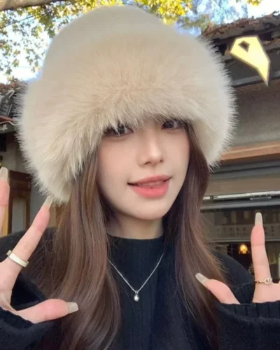 Warm Warm Hat Casual Plush Fluffy Plush Cap Versatile Solid Hat for Holiday Season