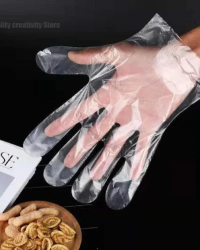 100PCS Disposable Food Plastic Gloves Kitchen Accessories or Restaurant BBQ Eco-friendly Fruit Vegetable Gloves Dinning Beauty
