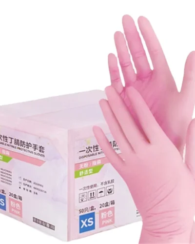 50/100PCS Pink Nitrile Gloves Disposable Powder Free Household Cleaning Gloves for Kitchen Gardening Working Beauty Nail Gloves