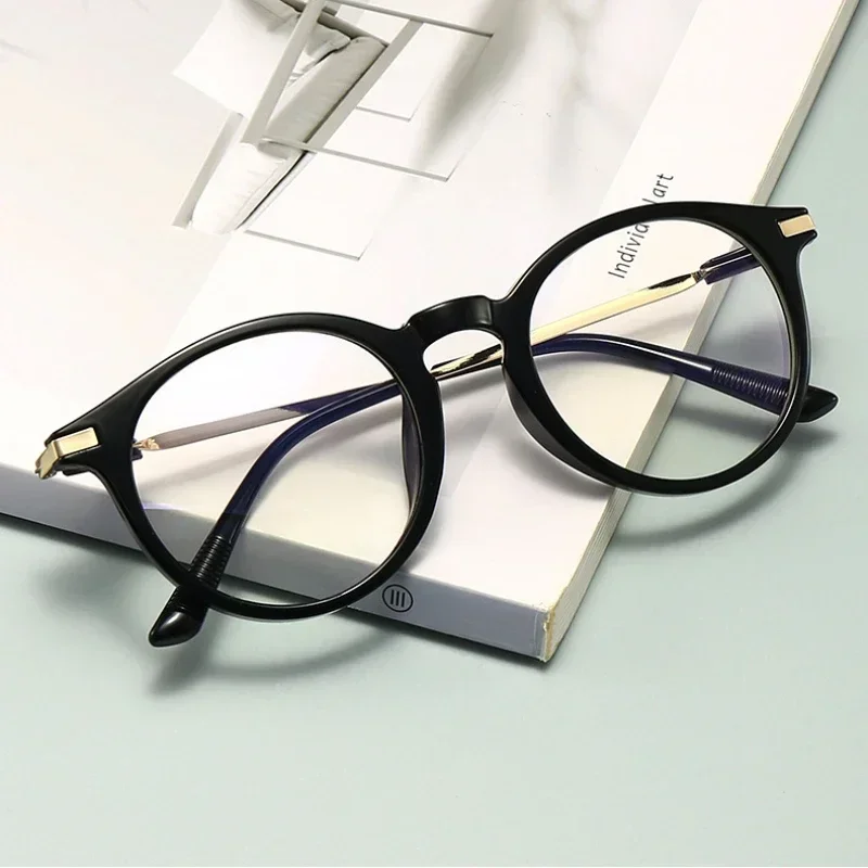 Anti Blue Light Reading Glasses for Elderly Vintage Round Frame Men Women Presbyopic Glasses Eyeglasses Diopter +50+75+125~~400