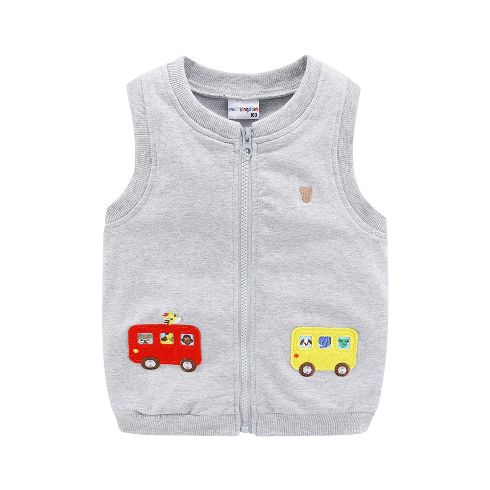 Mudkingdom Girl Boy Vest Jacket Cartoon Cars Zip Up Sleeveless Jackets for Kids Spring Outerwear Cute Children Clothes Autumn - Image 4