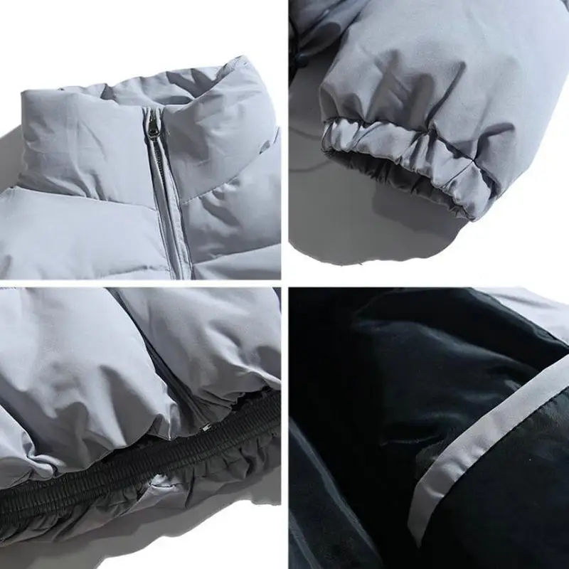 2024 Winter Coat Men's Warm Parkas Streetwear Cotton Coats Slim Male Jackets Solid Windproof Padded Coat Mens Clothing - Image 4