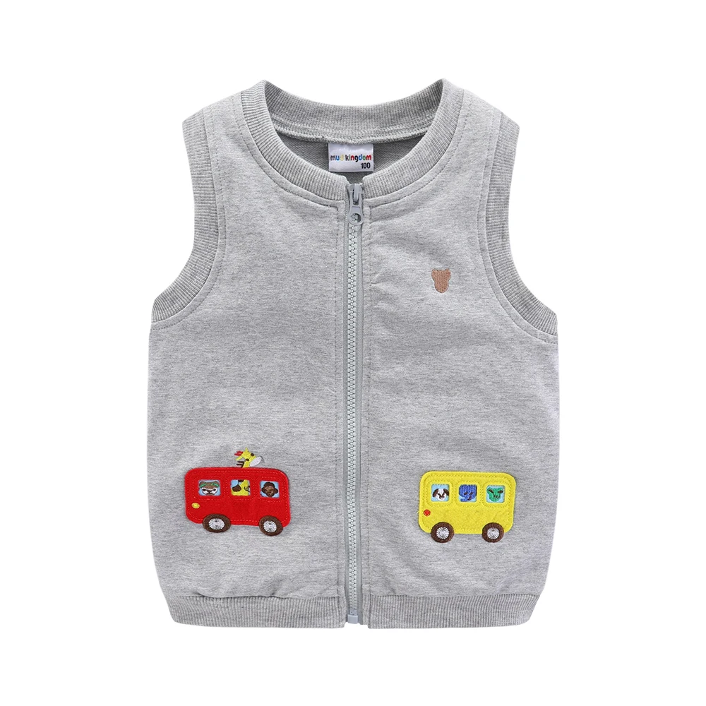 Mudkingdom Girl Boy Vest Jacket Cartoon Cars Zip Up Sleeveless Jackets for Kids Spring Outerwear Cute Children Clothes Autumn - Image 6