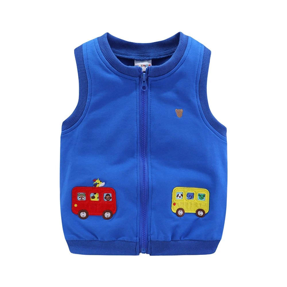 Mudkingdom Girl Boy Vest Jacket Cartoon Cars Zip Up Sleeveless Jackets for Kids Spring Outerwear Cute Children Clothes Autumn - Image 2