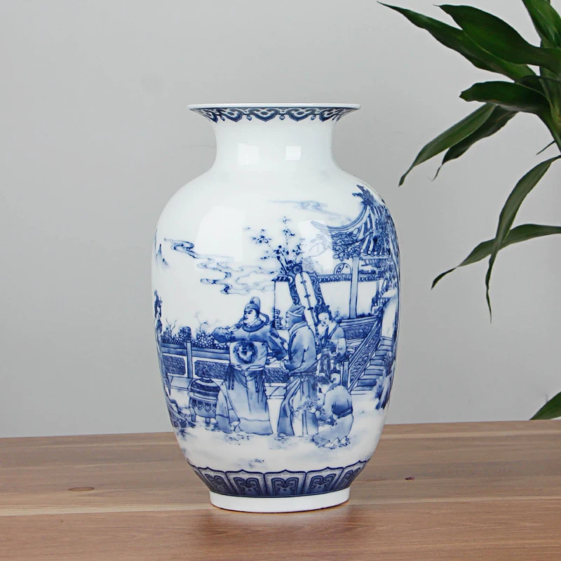 Classic Chinese Blue and White Ceramic Vase Antique Tabletop Porcelain Flower Vase For Hotel Dining Room Decoration - Image 2