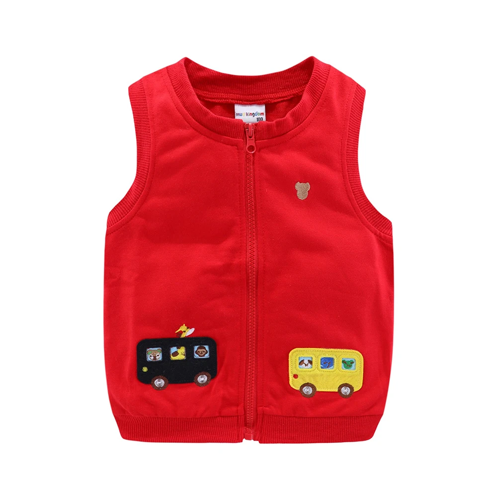 Mudkingdom Girl Boy Vest Jacket Cartoon Cars Zip Up Sleeveless Jackets for Kids Spring Outerwear Cute Children Clothes Autumn - Image 3