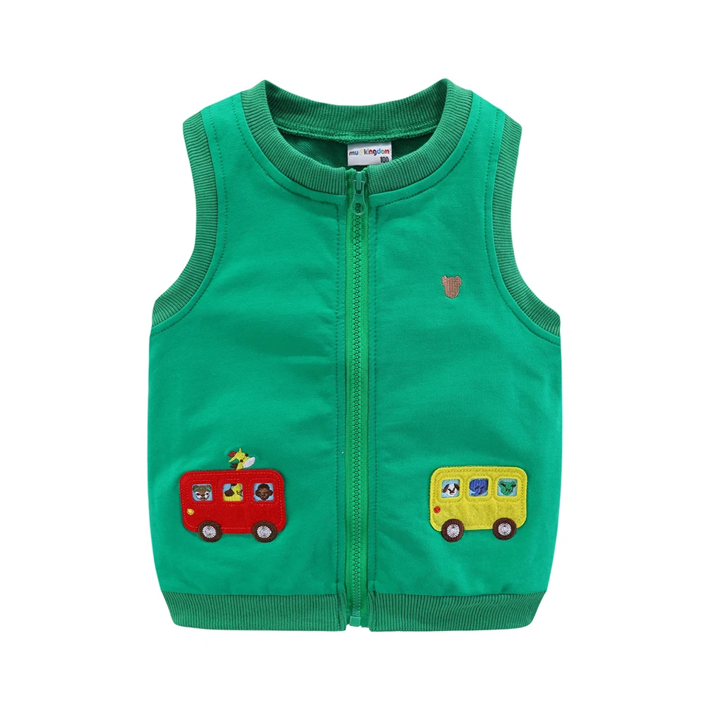 Mudkingdom Girl Boy Vest Jacket Cartoon Cars Zip Up Sleeveless Jackets for Kids Spring Outerwear Cute Children Clothes Autumn - Image 5