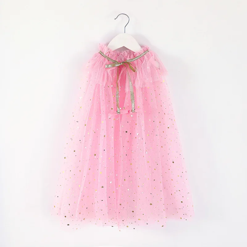 Christmas Halloween Girls Cloak Outerwear One Size Sequins Shawl Kids Coat for Birthday Party Beach Rainbow Princess Costume - Image 4