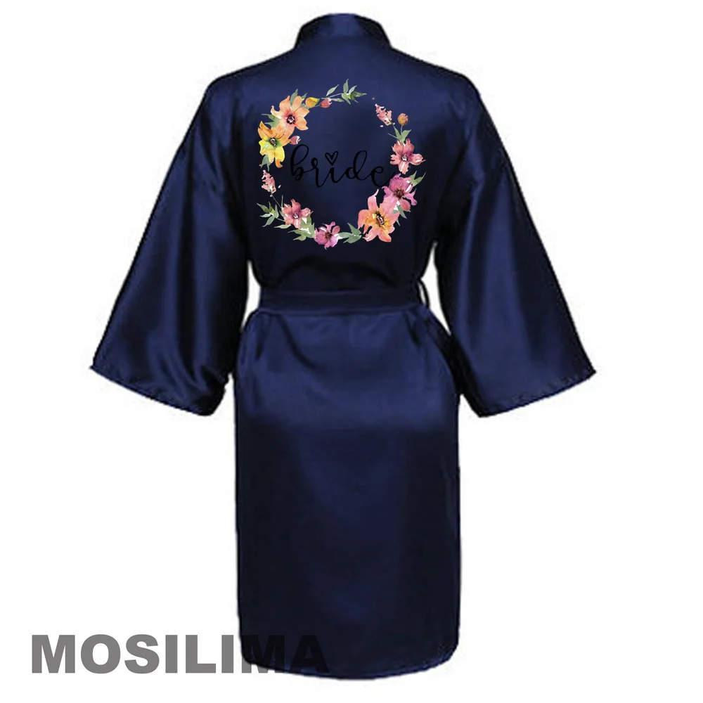 Wedding Party Team Bride Robe Kimono Satin Pajamas Bridesmaid Bathrobe SP073 - Image 6