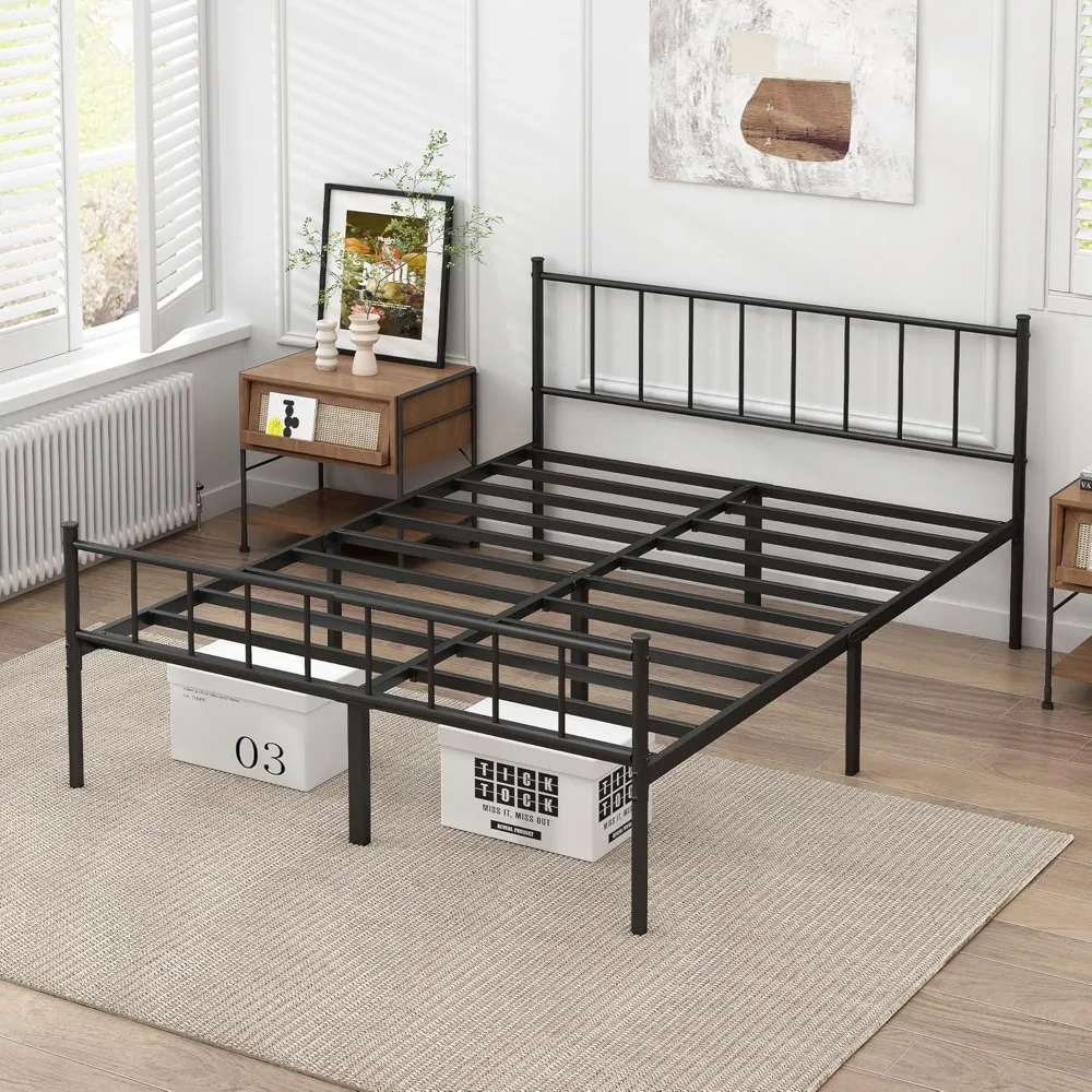 Full Size Bed Frame with Steel Slat Support, Under Foundation Storage, No Box Spring Needed, Easy Assembly, Full Size Bed Frame - Image 5