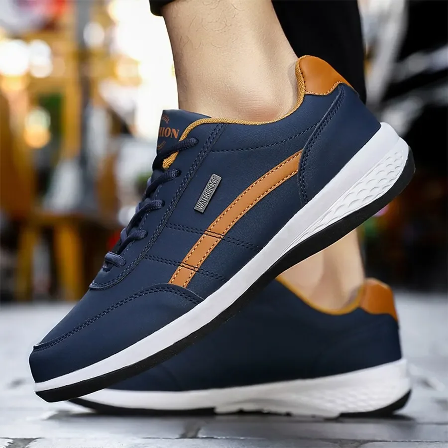 Fashion Casual Shoes Mens Outdoor Tennis Sneakers Lightweight Comfortable Lace Up PU Trainer Size Smaller Than Normals for Men - Image 5